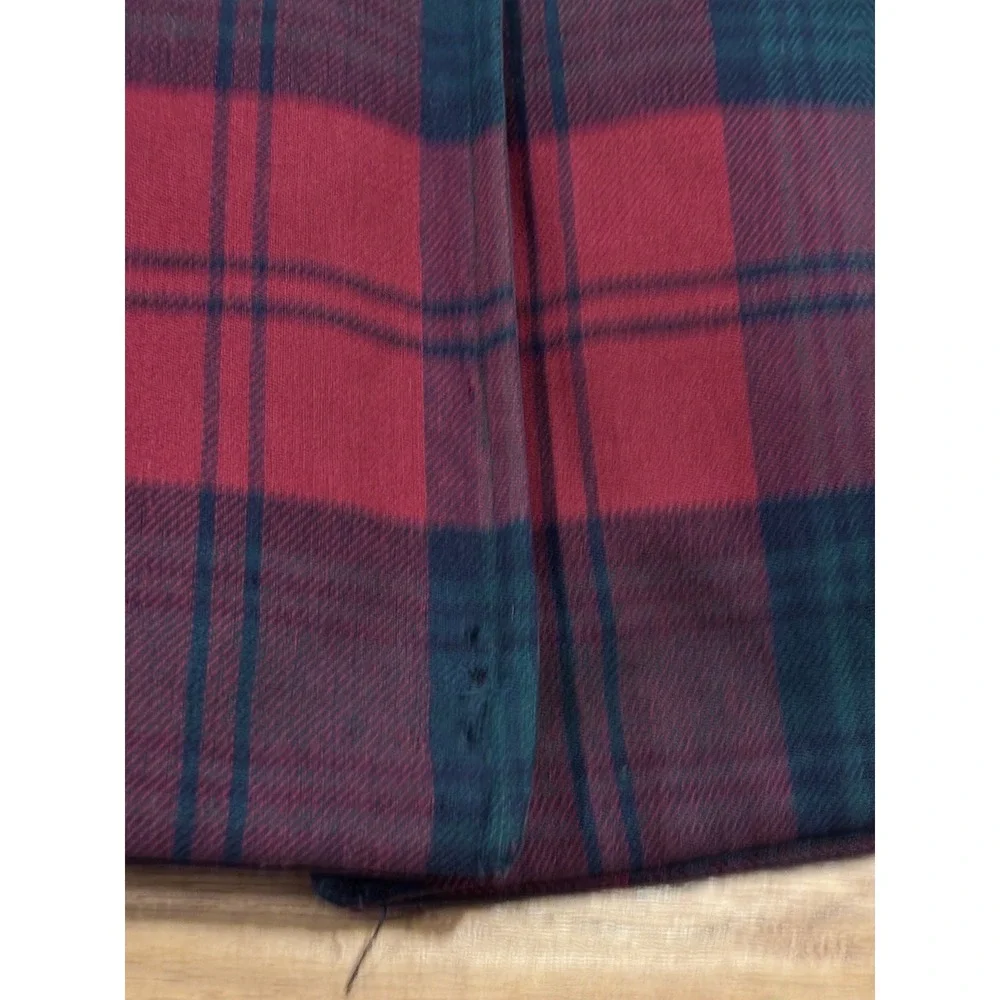 Burberry 1960s Reversible Trench Gabardine & Wool Plaid Cape Coat Red Navy OSFA - Picture 8 of 14